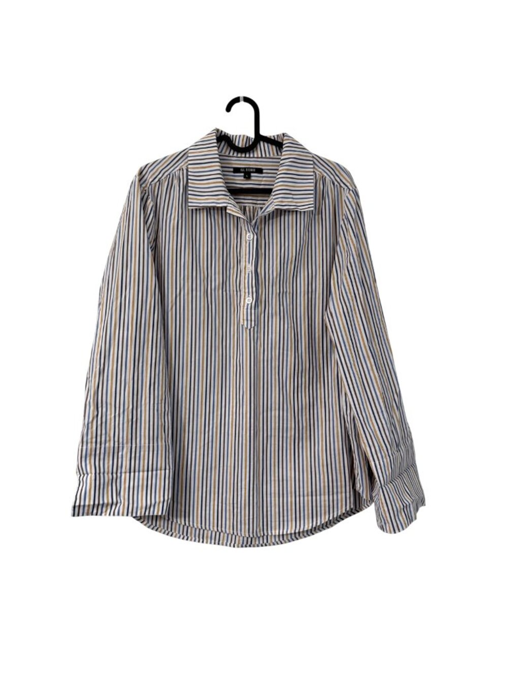 Kal Rieman Multicolor Striped Long Sleeve Popover Shirt Womens Size Large